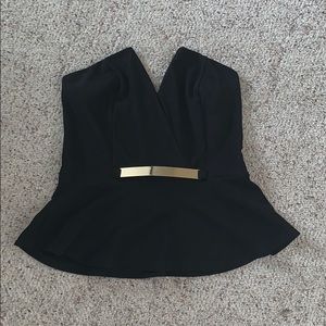strapless peplum top